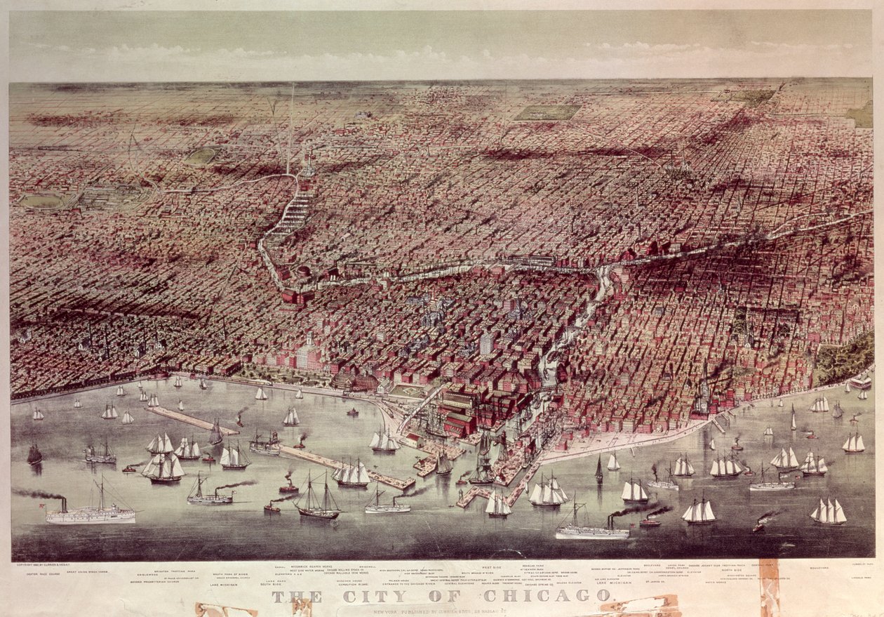 Chicago városa, Illinois, 1892 alkotó: N. and Ives, J.M. Currier