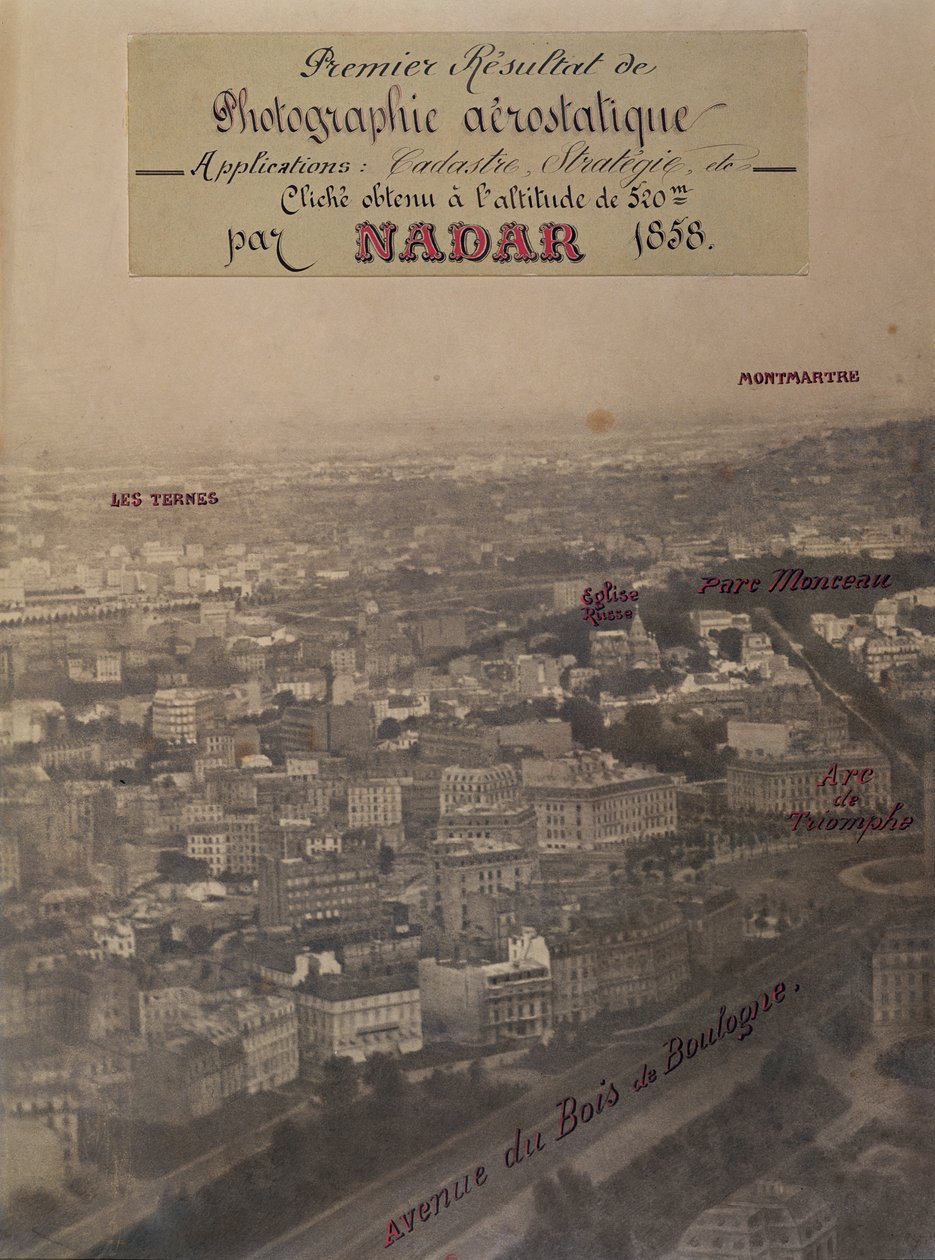 Párizs légifelvétele, 1868 körül alkotó: Nadar