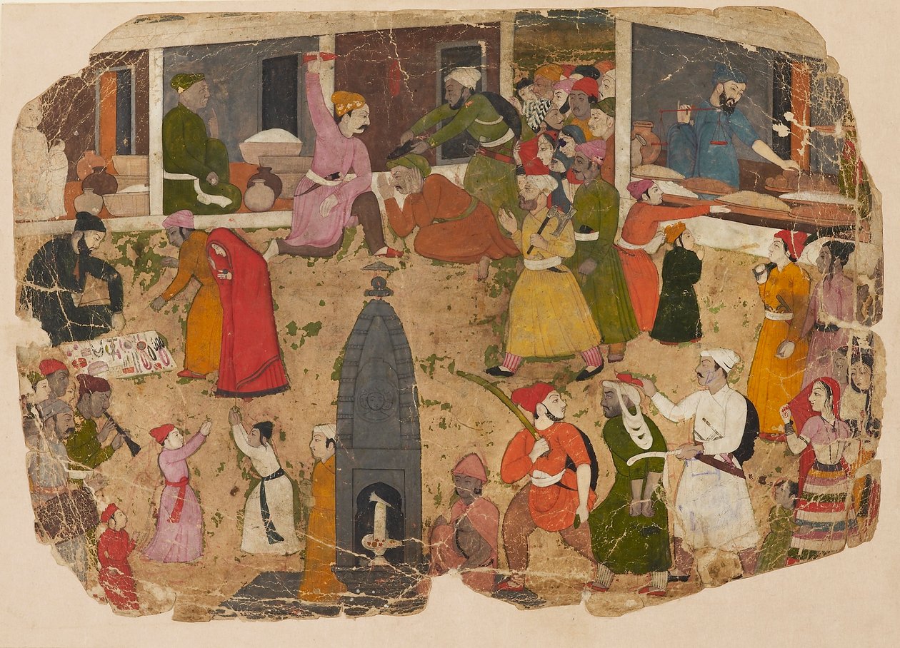Zavar a bazárban, 1750-1760 alkotó: Nainsukh