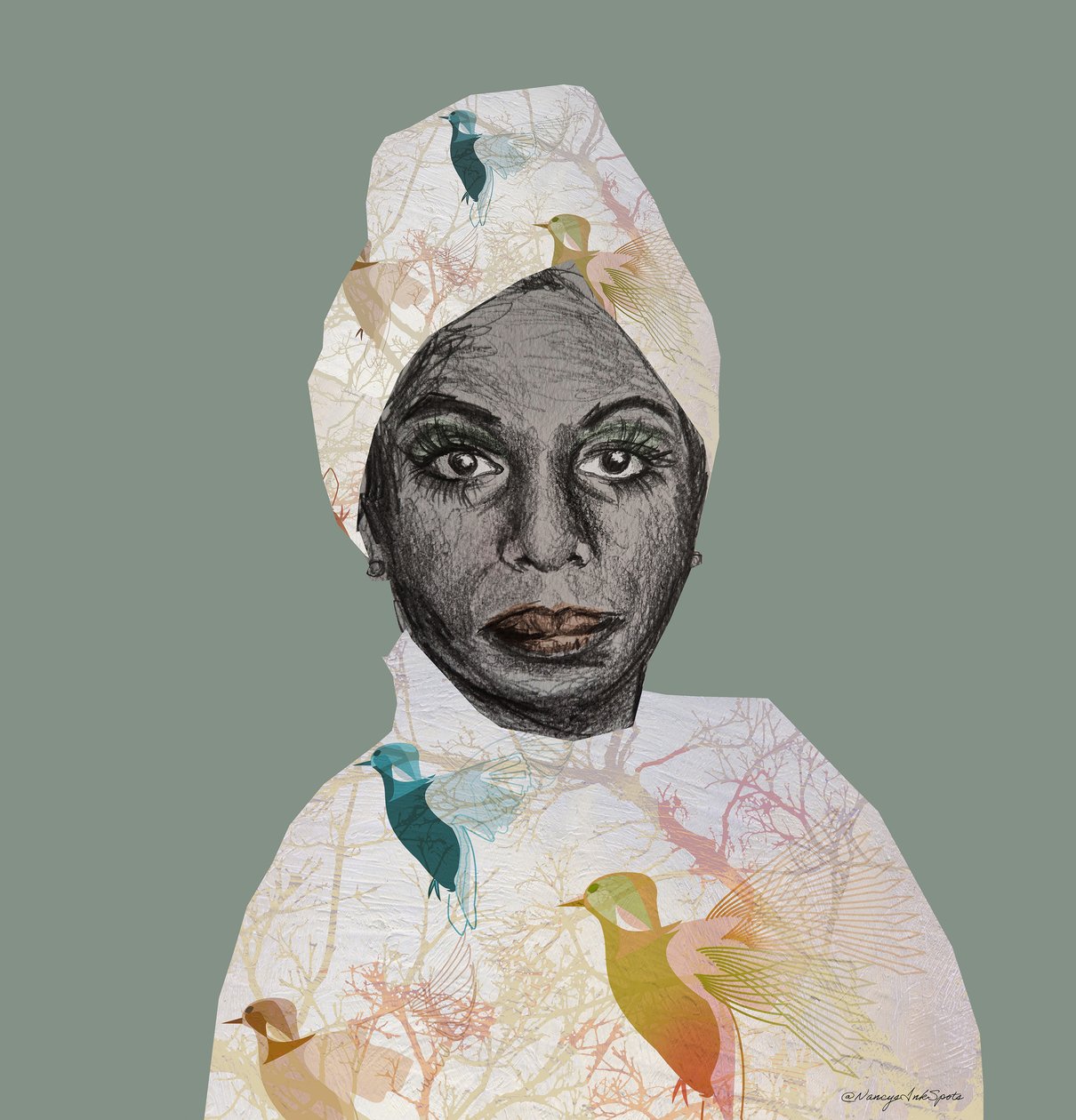 Nina Simone, 2022 (rajz) alkotó: Nancy Moniz Charalambous