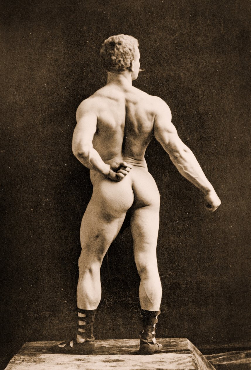 Eugen Sandow, klasszikus ókori görög-római pózban, 1893 körül alkotó: Napoleon Sarony