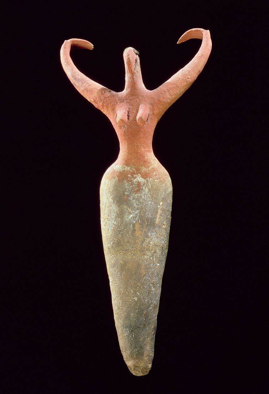 Női figura, El Mamariya-ból, ie 3600-3500 körül (terrakotta festett) (lásd: 201160) alkotó: Naqada I Period Egyptian