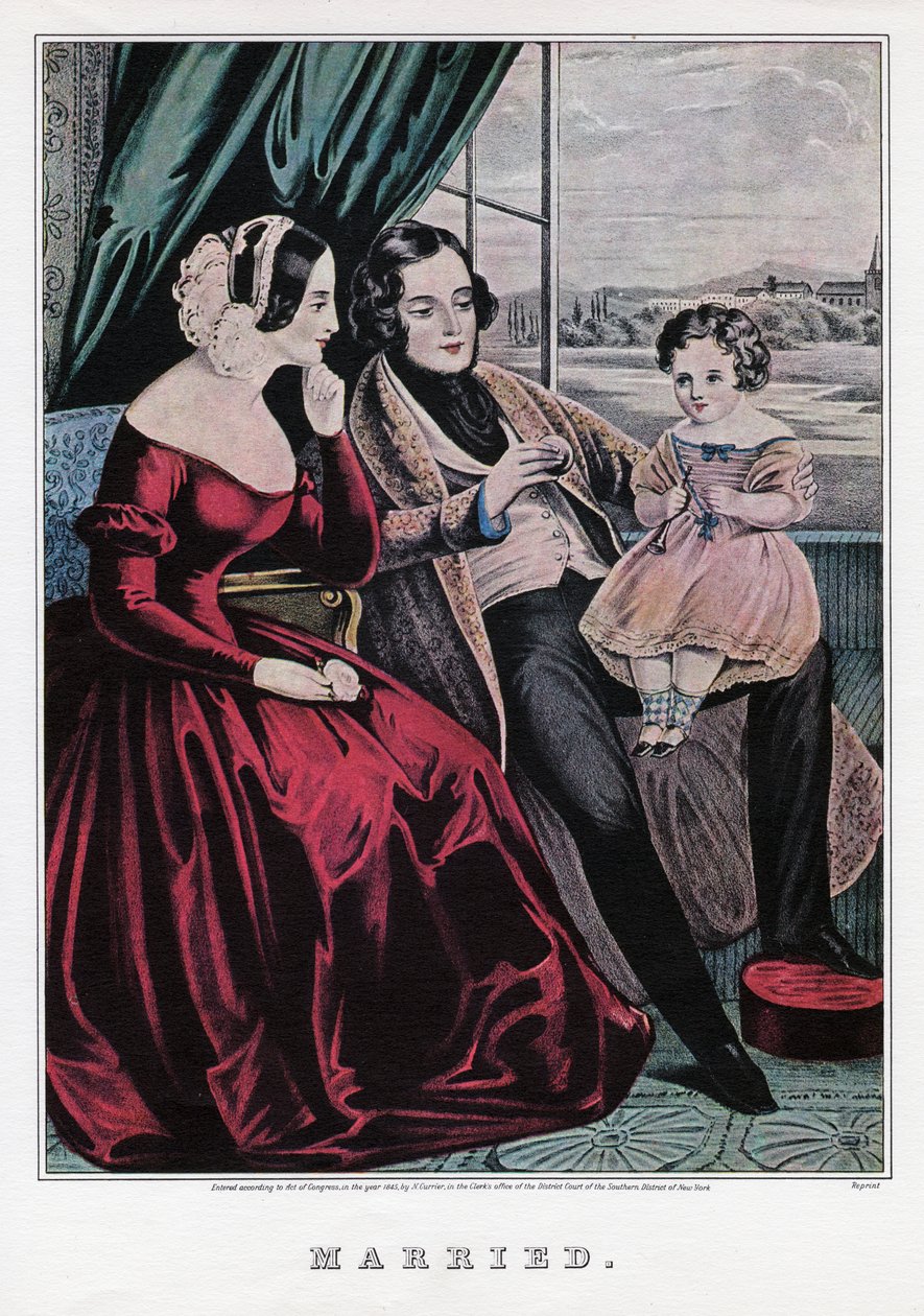 Házas, 1845. alkotó: Nathaniel Currier
