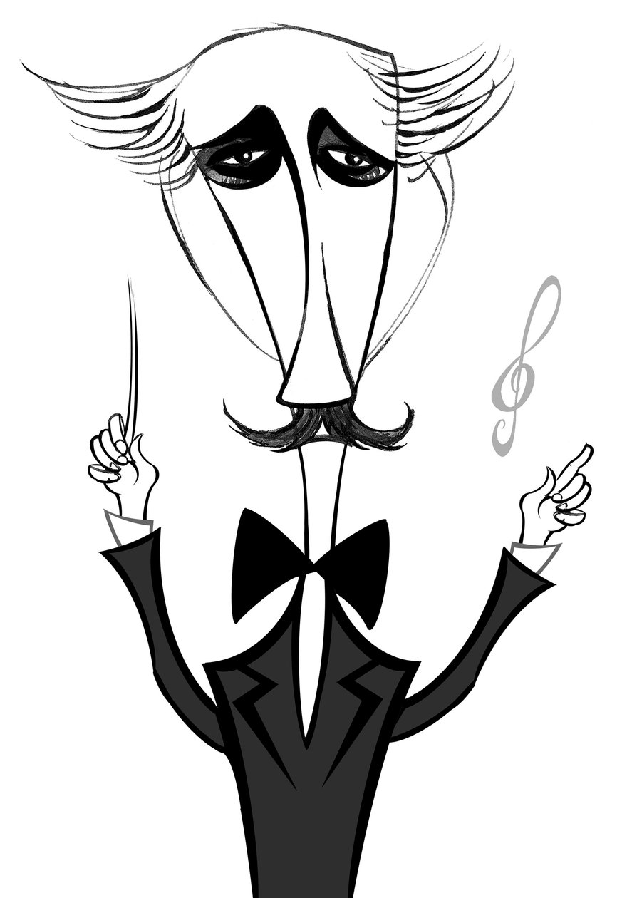 Arturo Toscanini, olasz karmester, (1867 - 1957) karikatúra alkotó: Neale Osborne