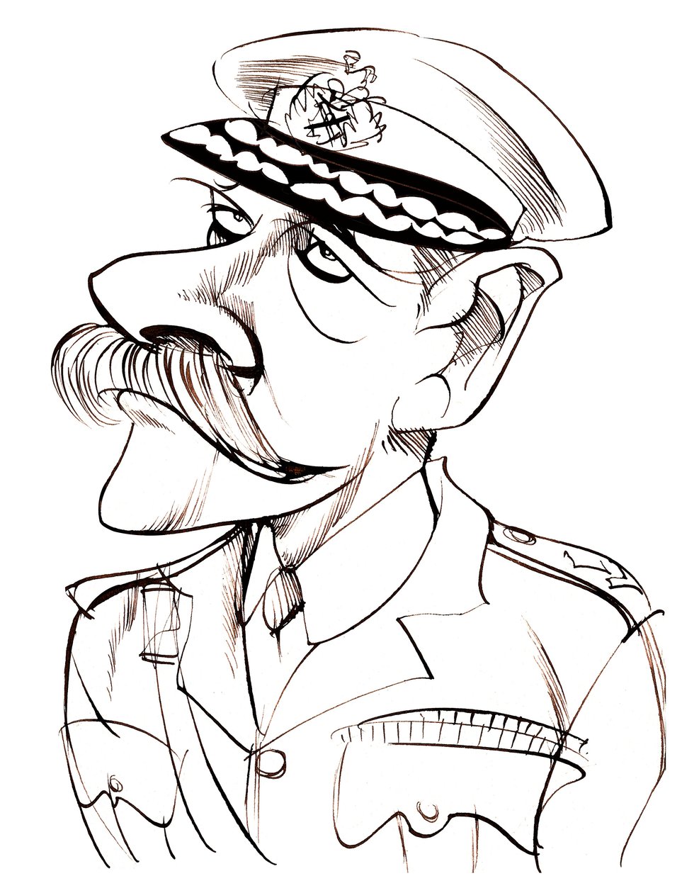 brit Field Marshall, Bernersyde első grófja, Haig (1861-1928); karikatúra egyenruhában alkotó: Neale Osborne