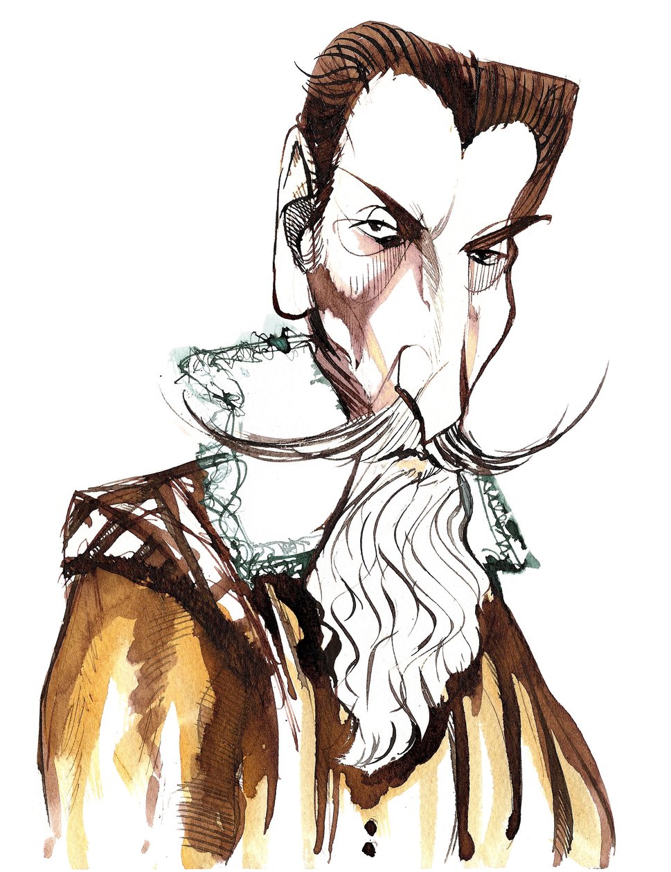 Claudio Monteverdi (1567-1643) olasz zeneszerző, gambista, énekes és római katolikus pap, karikatúra alkotó: Neale Osborne