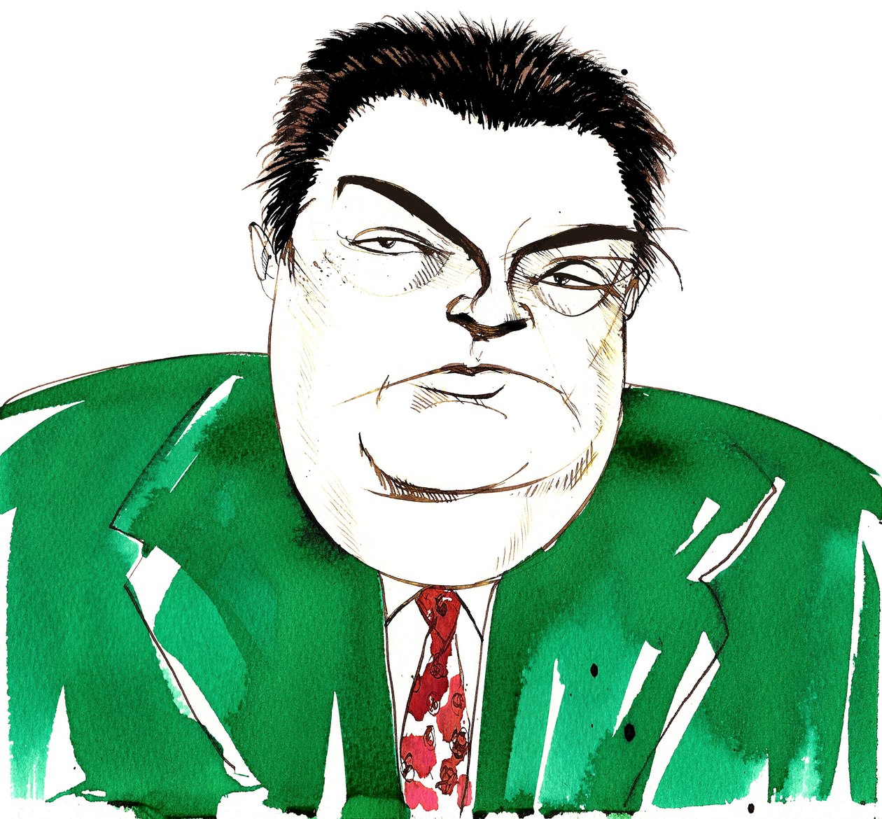 Darius Milhaud (1892-1974) francia zeneszerző, tanár, a Les Six tagja, karikatúra alkotó: Neale Osborne