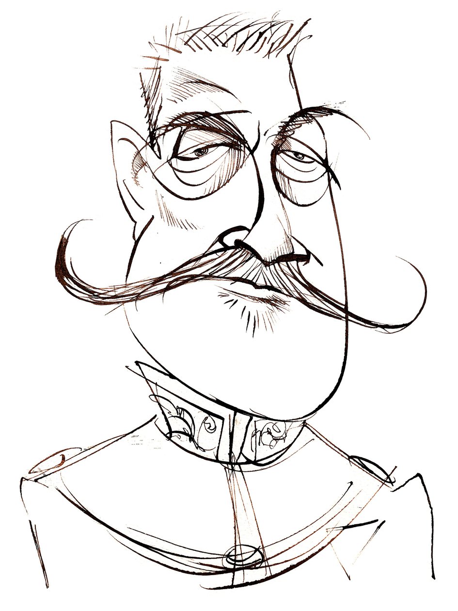 Ferdinand Foch – francia Marshall (1851-1929); karikatúra alkotó: Neale Osborne