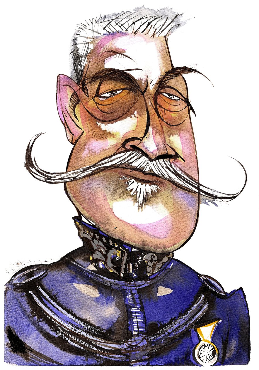 Ferdinand Foch-French Marshall (1851-1929); színes karikatúra alkotó: Neale Osborne