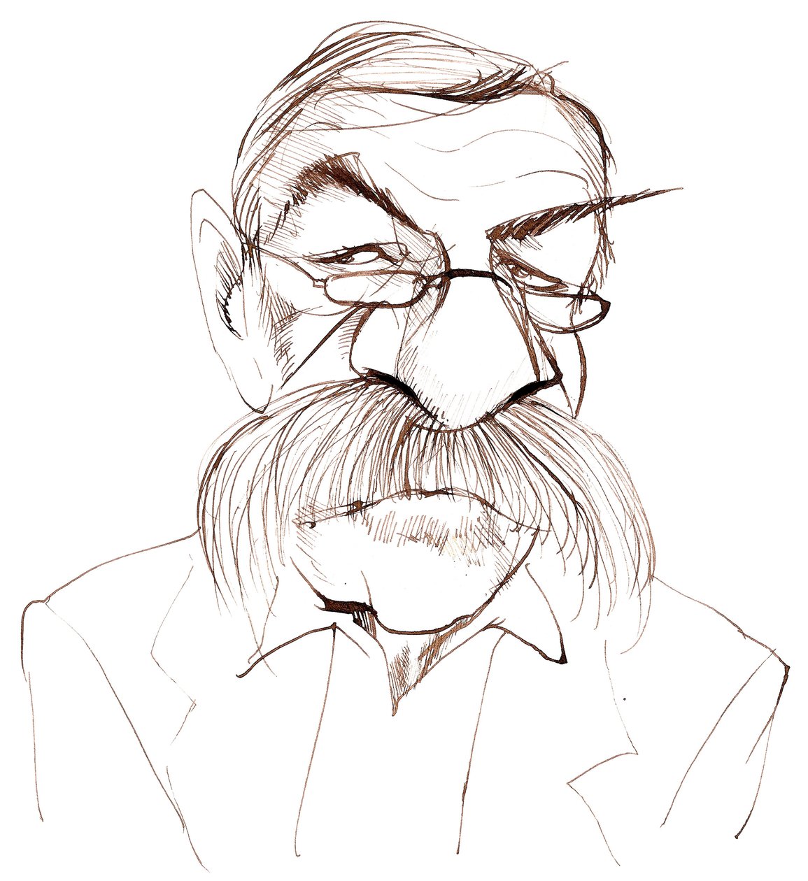 Günter Grass német regényíró, költő, drámaíró és művész; karikatúra alkotó: Neale Osborne