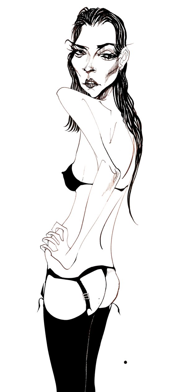 Kate Moss - 1974-ben született angol divatmodell karikatúrája alkotó: Neale Osborne