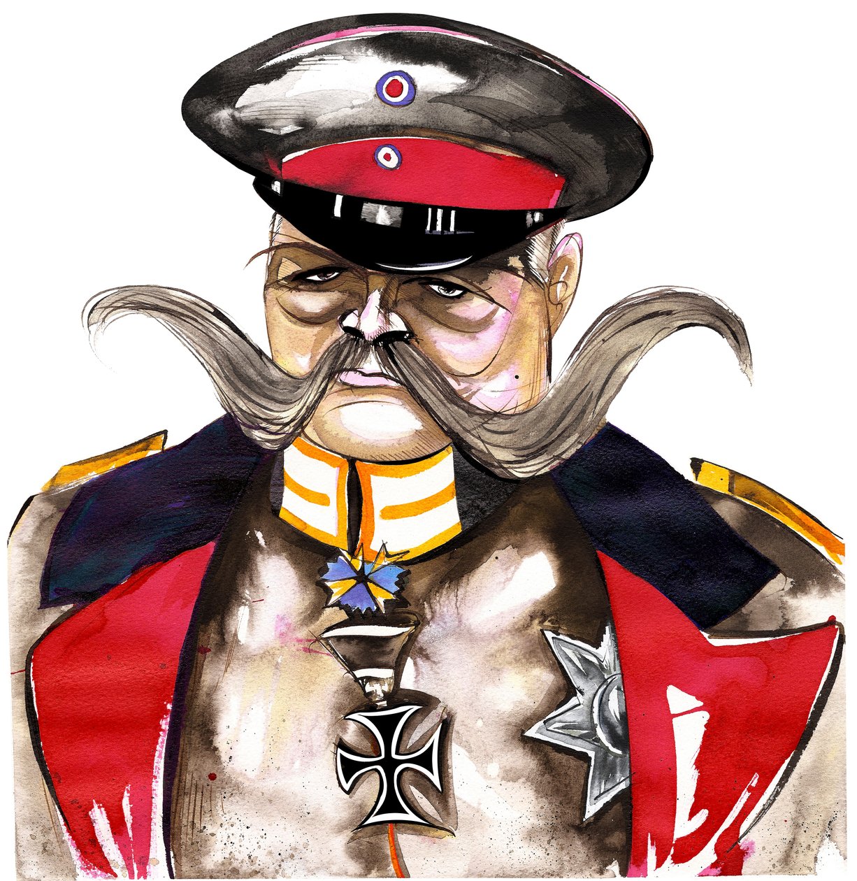Paul von Hindenburg - lengyel származású német tábornok és elnök (1847-1934); színes karikatúra. alkotó: Neale Osborne