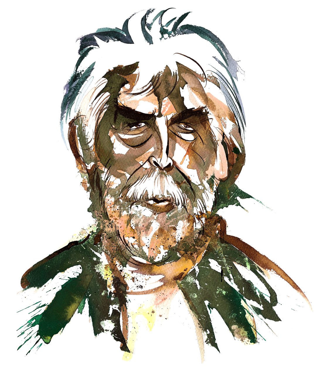 Sir Harrison Birtwistle - színes karikatúra alkotó: Neale Osborne