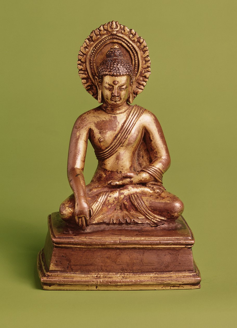 Ülő Buddha (aranyozott bronz) alkotó: Nepalese School