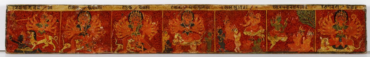 Devimahatmya kéziratos borító (átlátszatlan wc fán) alkotó: Nepalese School
