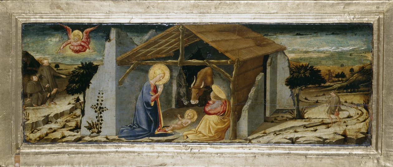 Krisztus születése, 1450 körül (tempera nyárfán) alkotó: Neri di Bicci