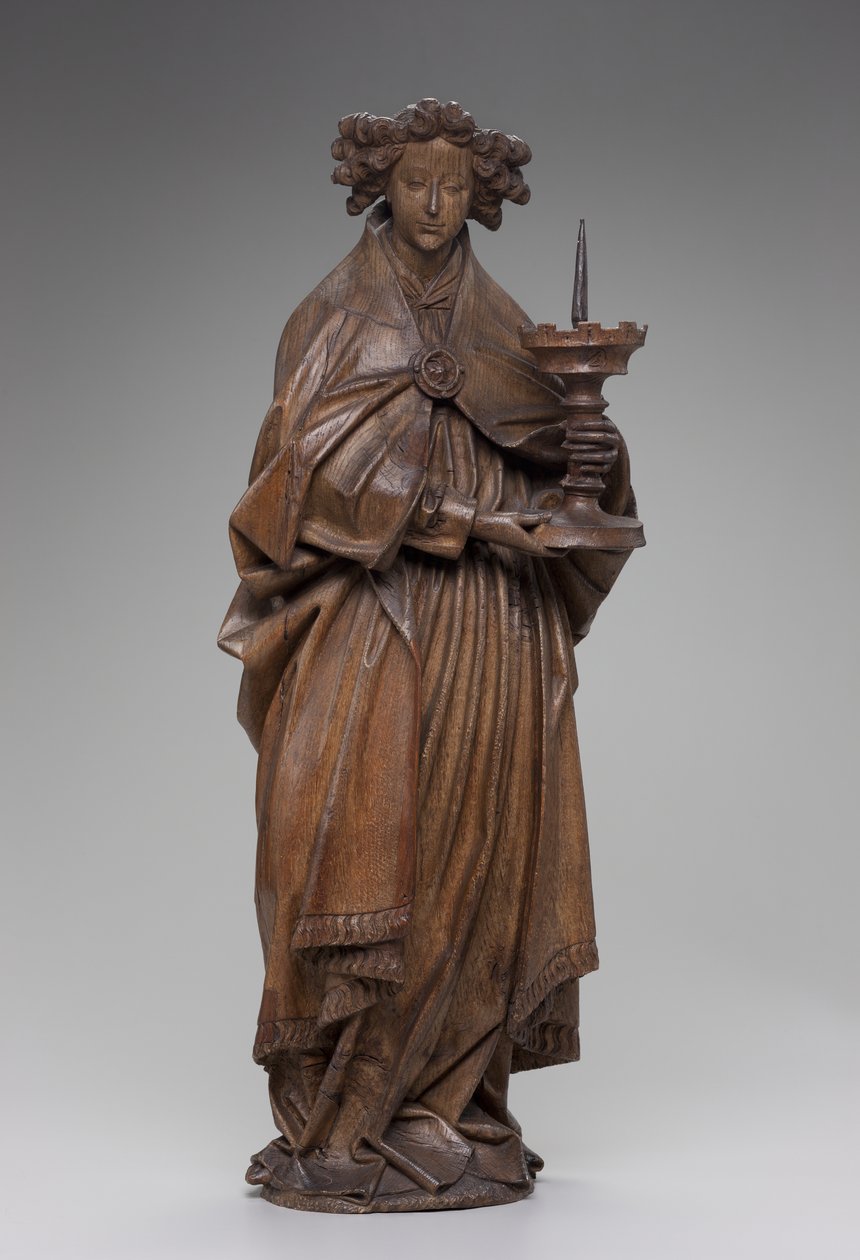 Angyaltartó gyertyatartó, 1480-1500 körül (tölgy) alkotó: Netherlandish School