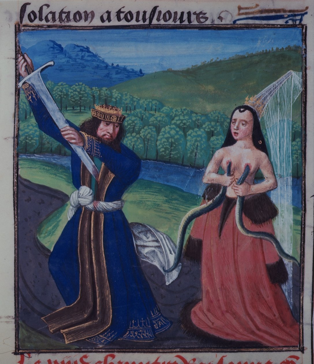 Anthony és Kleopátra halála, 1470 körül (vellum) alkotó: Netherlandish School