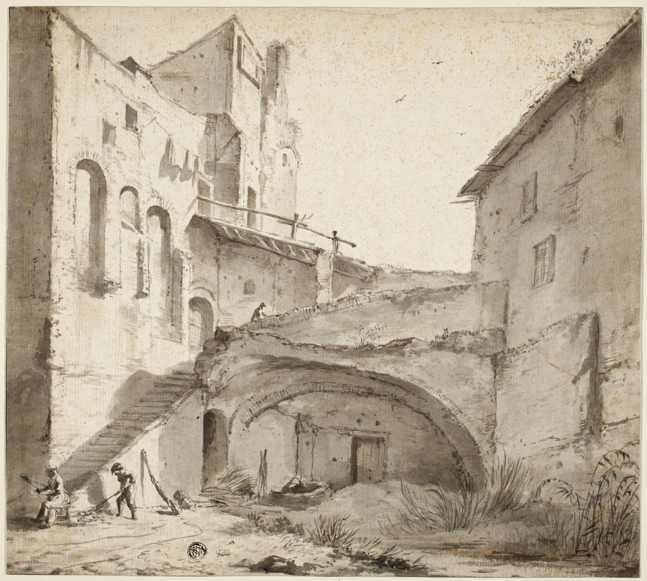 A romos kastély benőtt udvara alkotó: Netherlandish School