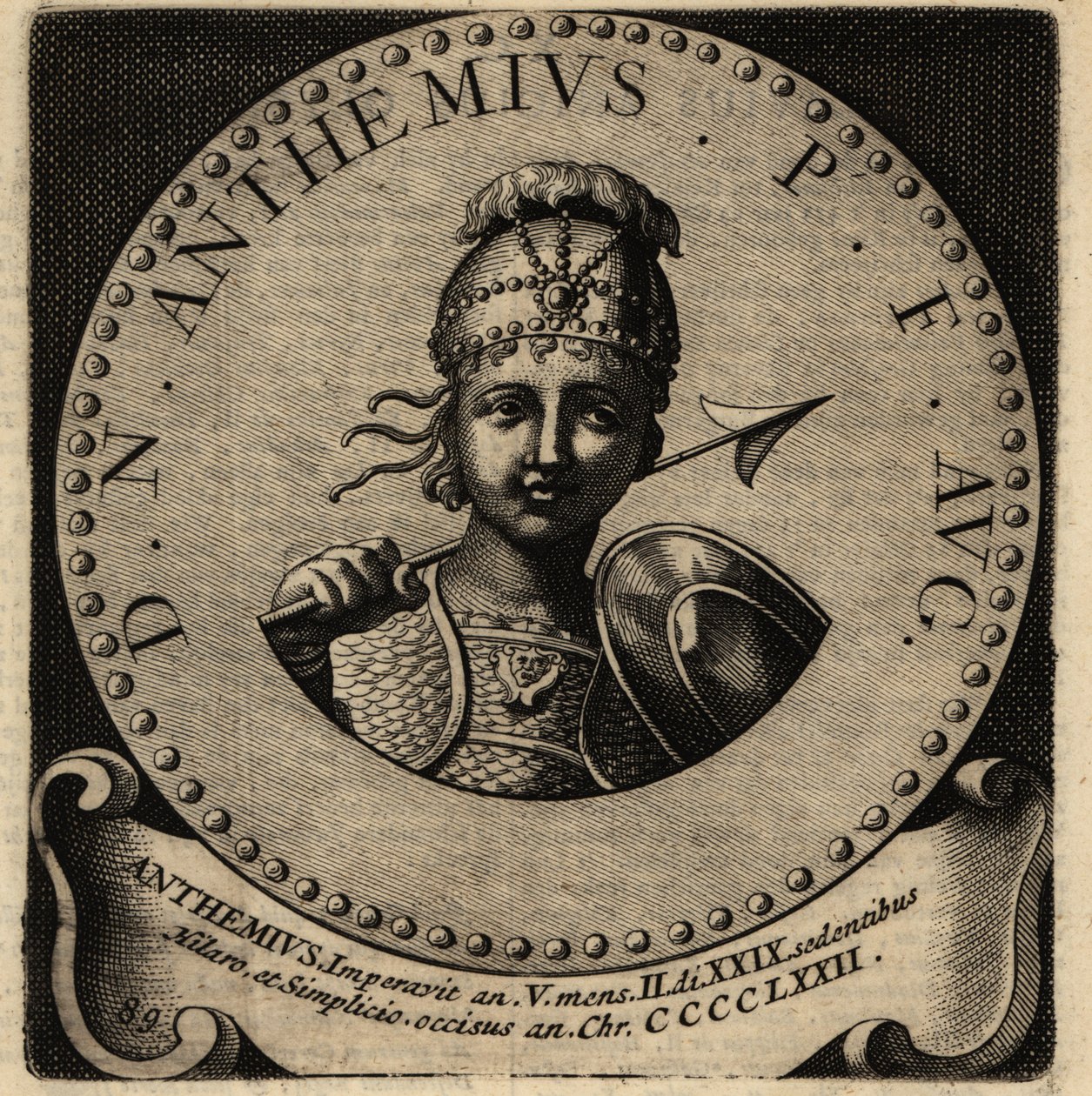 Anthemius római császár portréja. alkotó: Netherlandish School