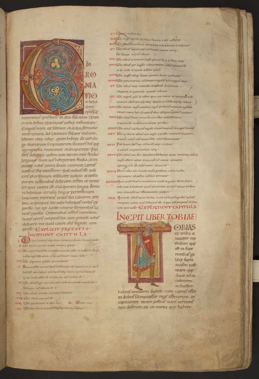 A Stavelot Biblia, Add MS 28107, f.102r. alkotó: Netherlandish School