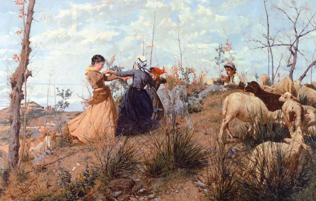 Ring-around-the-rózsa, Niccolo Cannicci (1846-1906). alkotó: Niccolo Cannicci