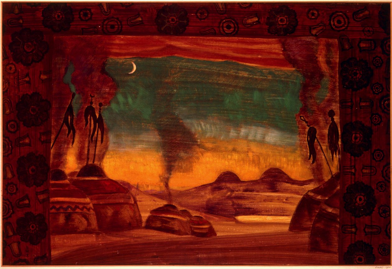 Polovtsian Camp ... (tempera, papír) alkotó: Nicholas Roerich