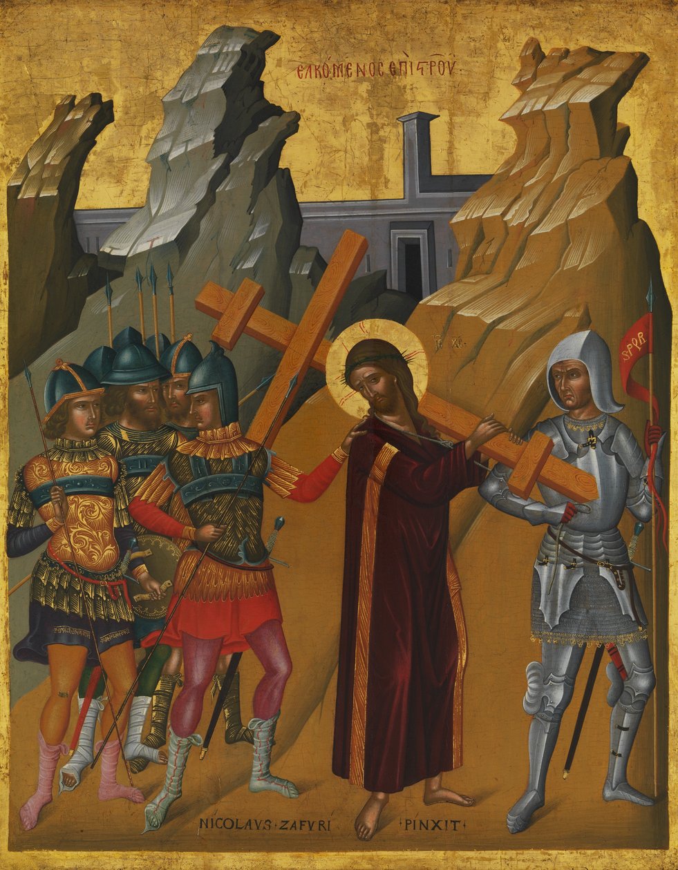 A keresztet hordozó Krisztus. alkotó: Nicholas Tzafouris