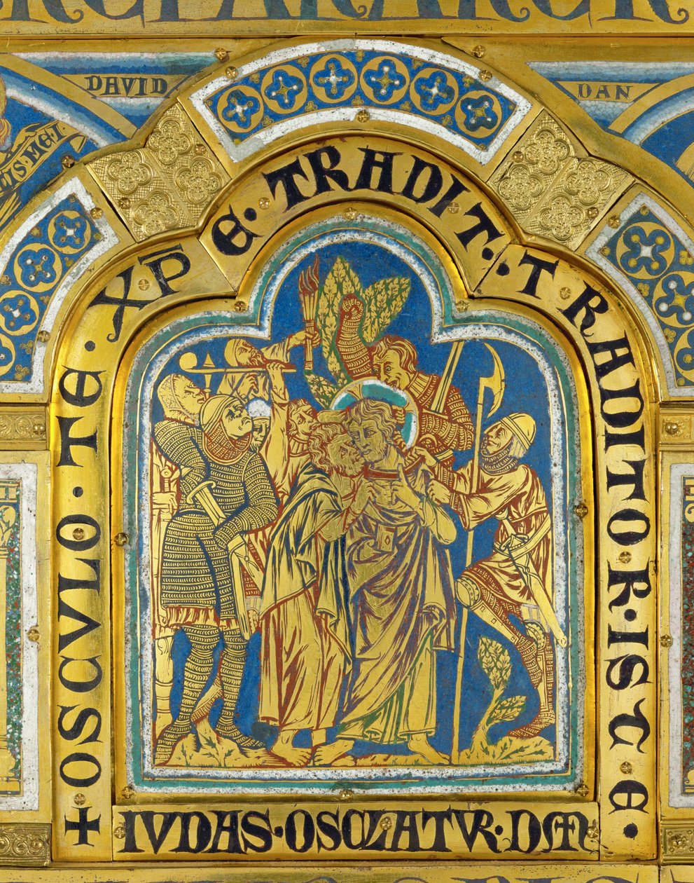 Júdás csókja, a verduni oltárról ... alkotó: Nicholas of Verdun