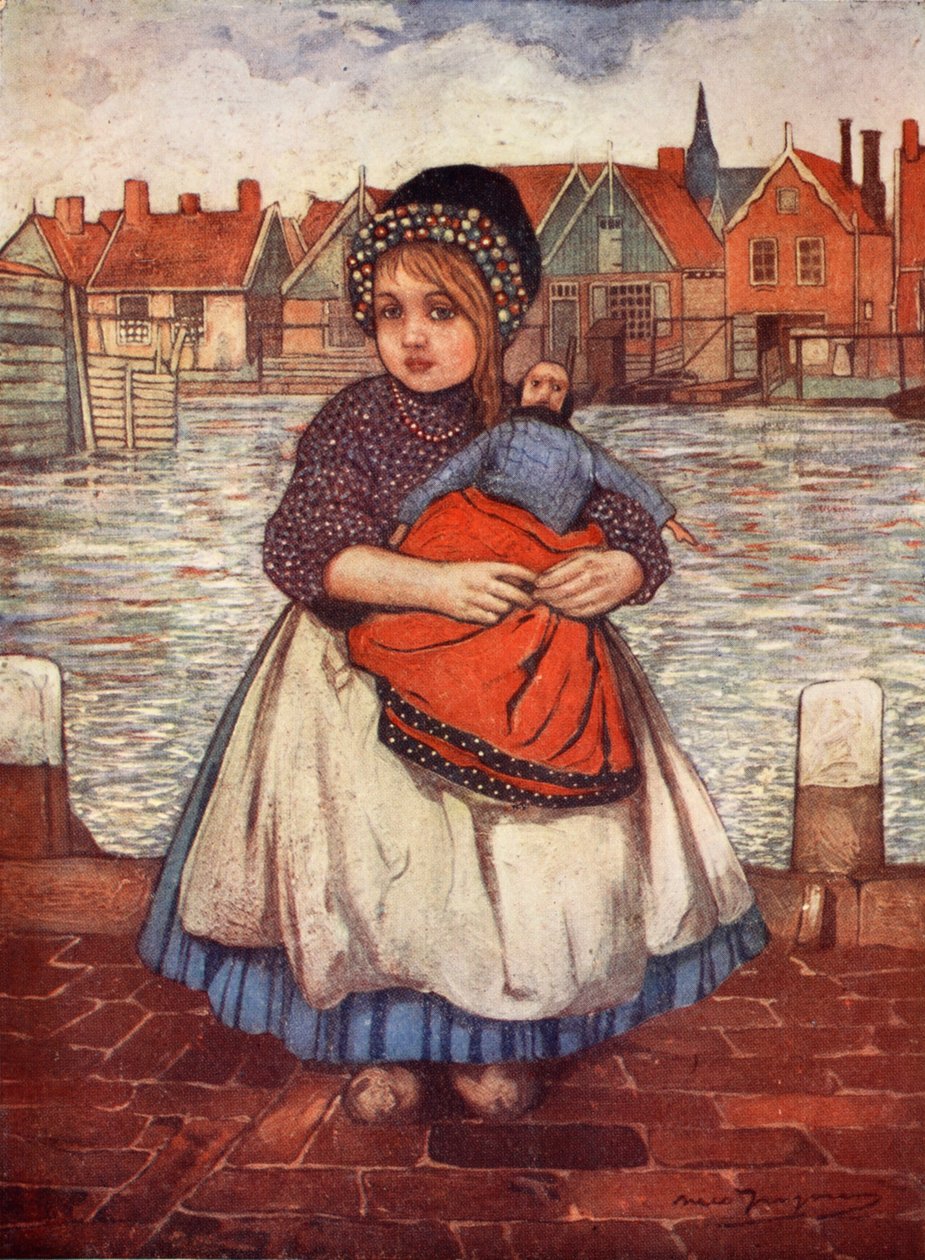Egy lány babával, 1904 alkotó: Nico Jungman