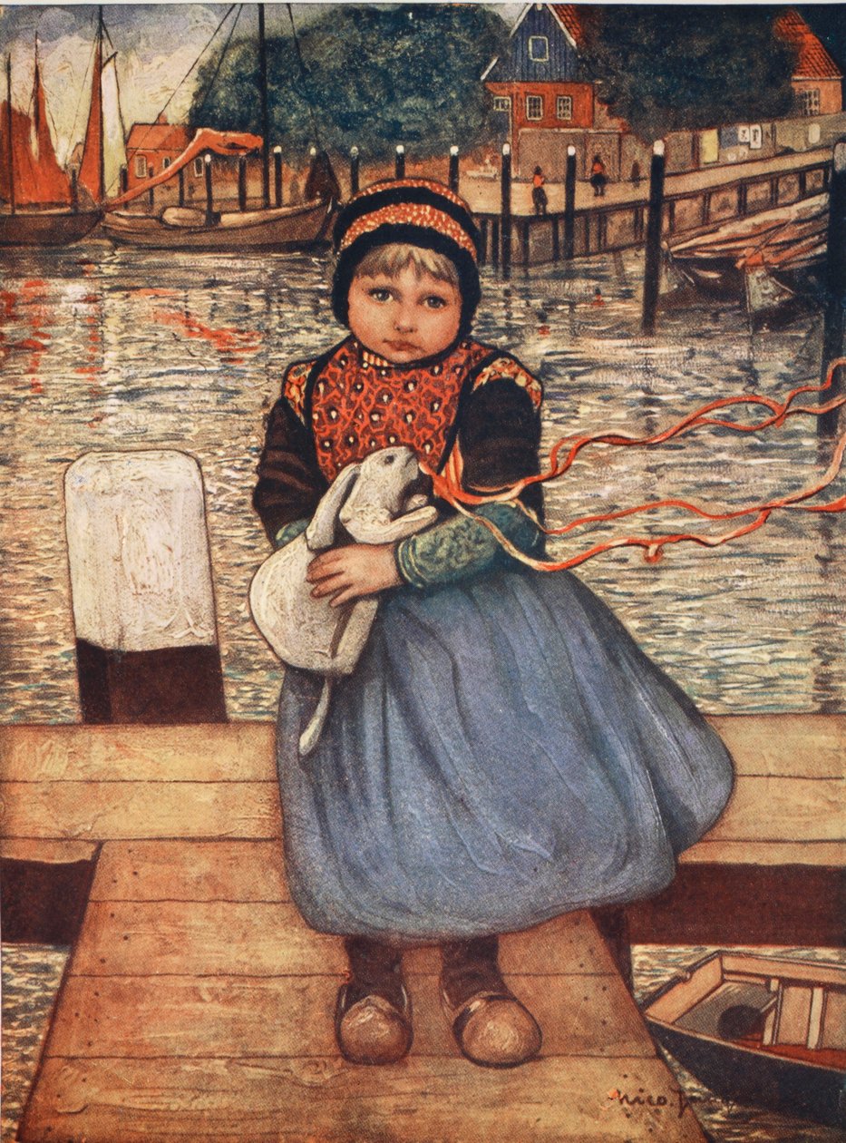 Egy lány egy nyúllal, 1904 alkotó: Nico Jungman