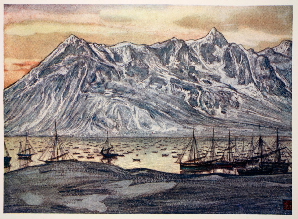 Halászhajók a Lofoten-szigeteken, 1905 alkotó: Nico Jungman