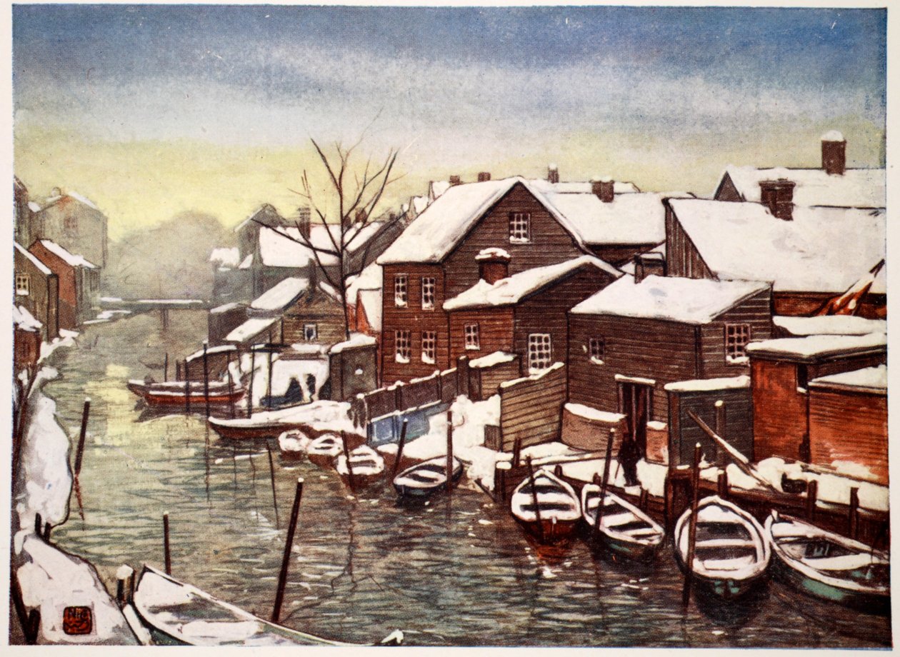 Old Canal, Christiania, 1905 alkotó: Nico Jungman