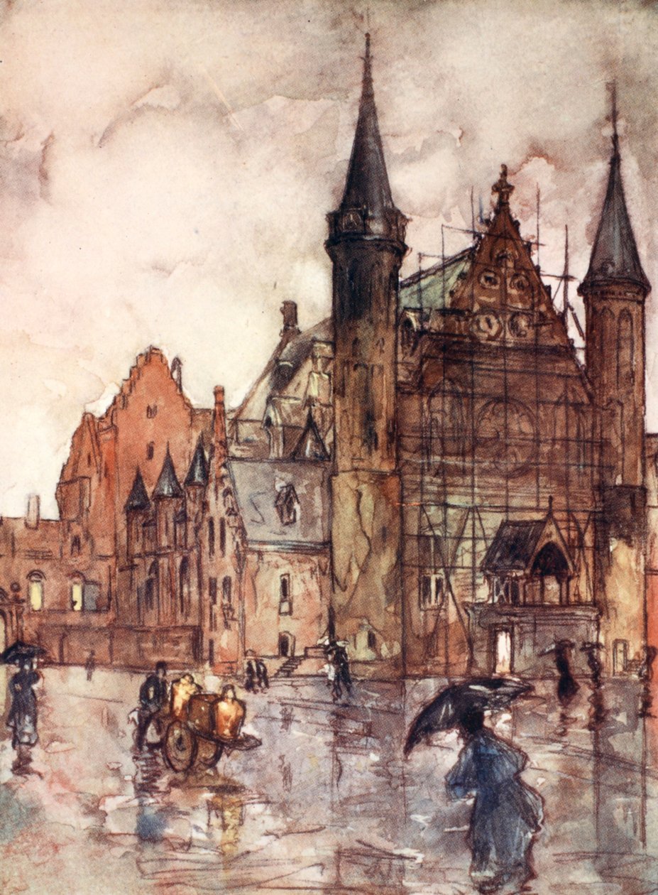 A Binnenhof, Hága, 1904 alkotó: Nico Jungman