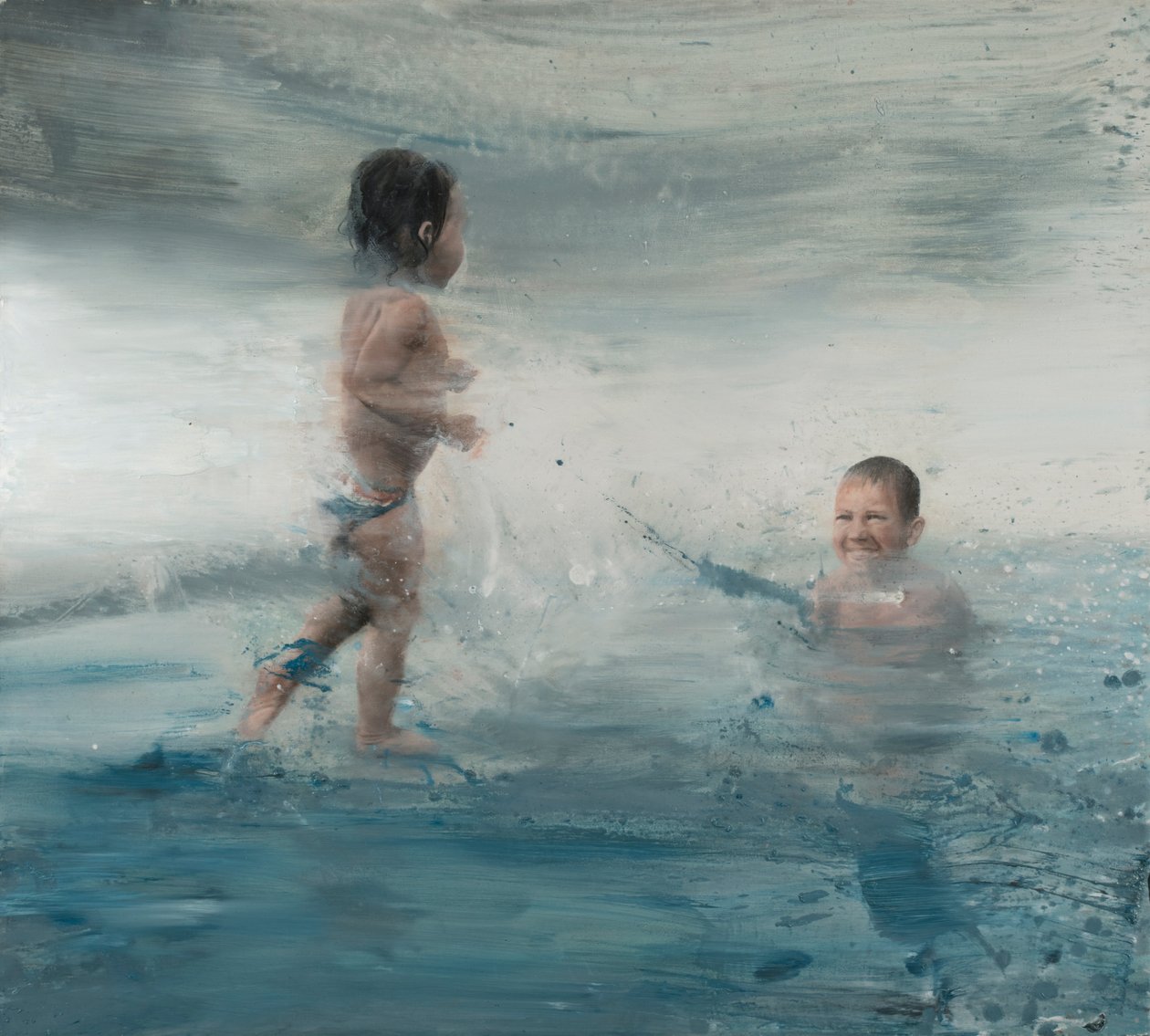 Gyermekek a tengeren, 2015 (olaj, vászon) alkotó: Nicola Pucci