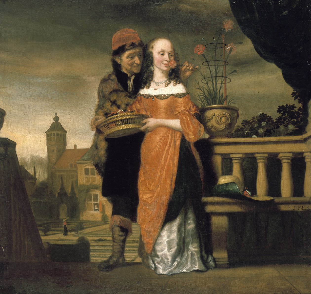A szaglás allegóriája, 17. század alkotó: Nicolaes Maes