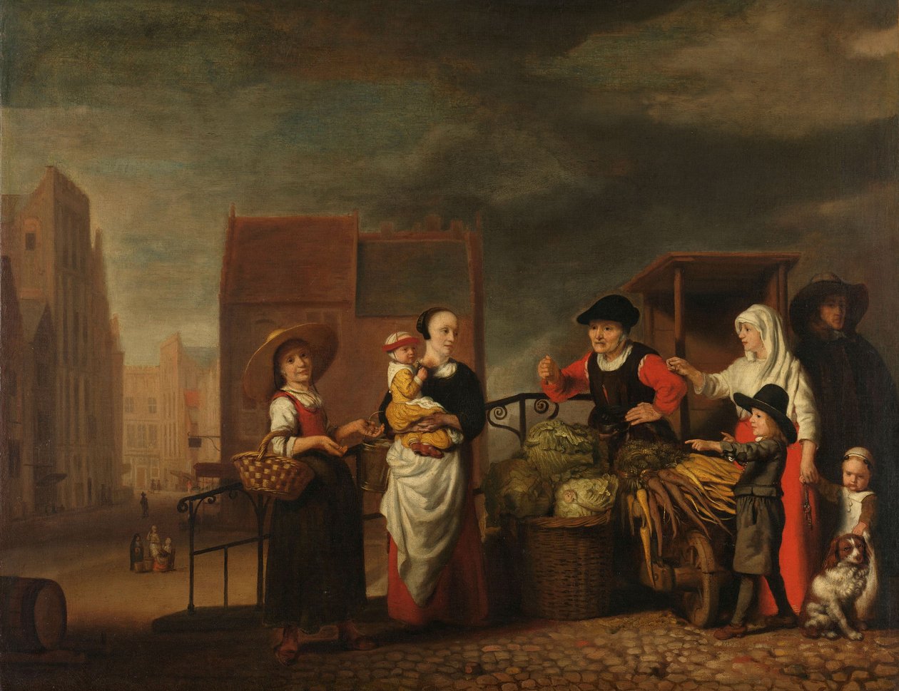 Zöldségpiac, 1655-65 alkotó: Nicolaes Maes