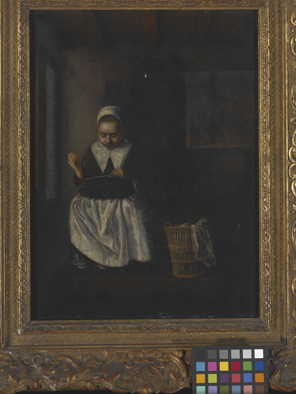 Varró lány (olaj, fa) alkotó: Nicolaes Maes