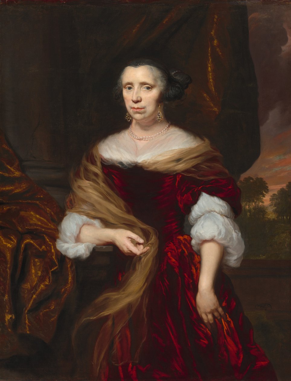 Egy hölgy portréja alkotó: Nicolaes Maes