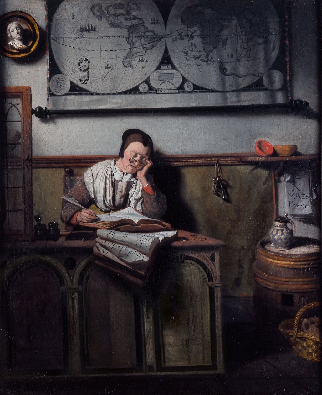 A számlavezető alkotó: Nicolaes Maes