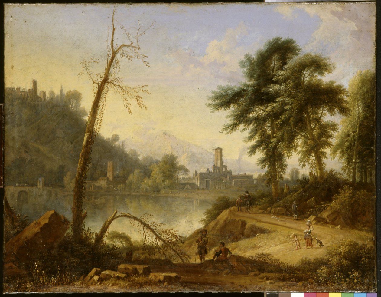 Olasz táj öszvérhajtóval alkotó: Nicolaes Piemont
