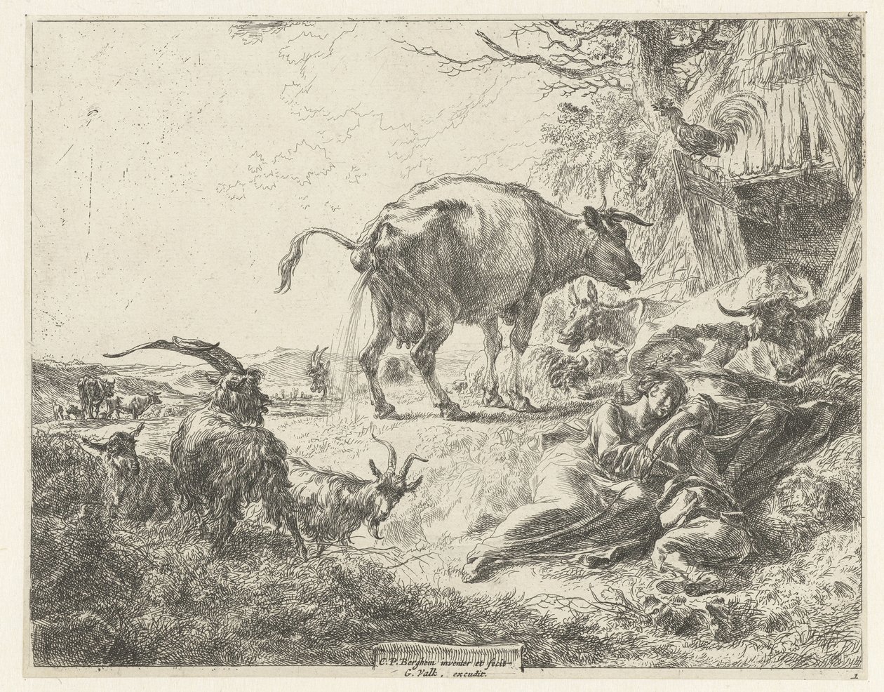 Alvó pásztorcsalád és pihenő állatállomány alkotó: Nicolaes Pietersz Berchem