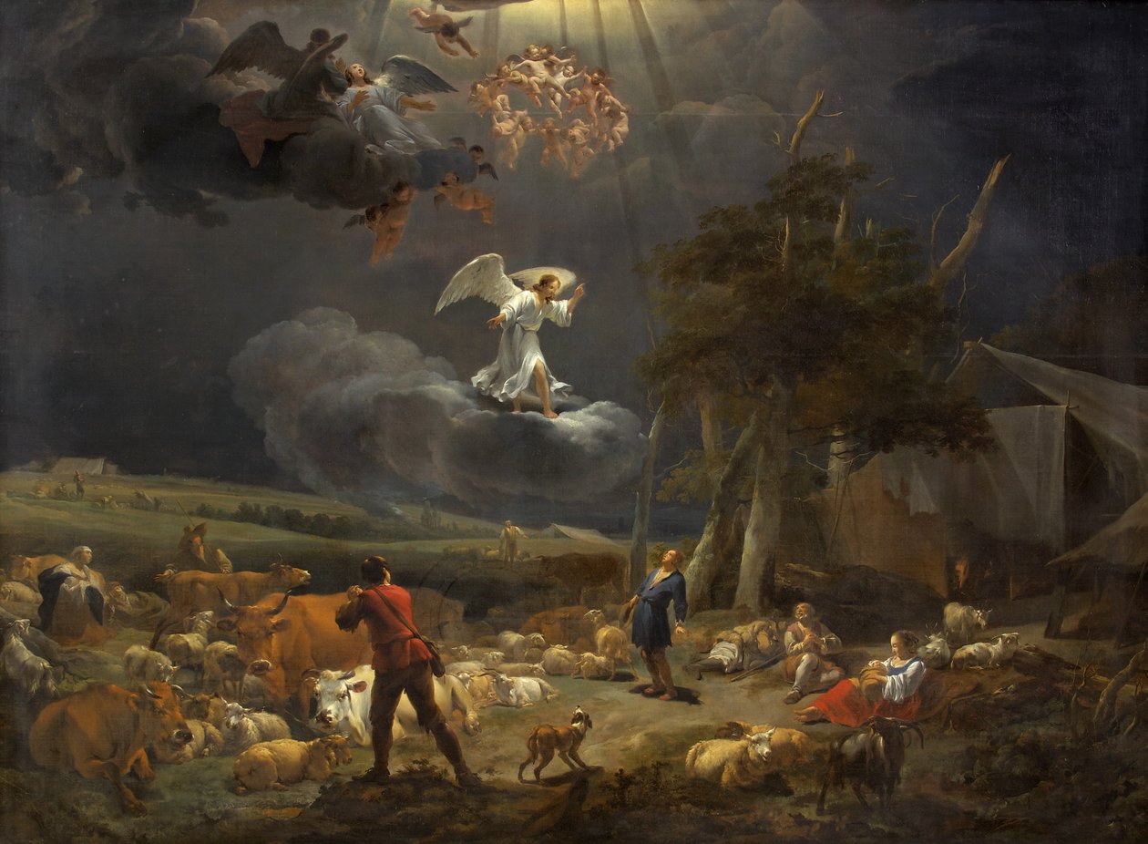 Angyali üdvözlet a pásztoroknak alkotó: Nicolaes Pietersz. Berchem