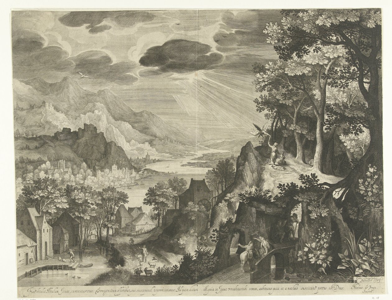 Táj Ábrahám áldozatával alkotó: Nicolaes de Bruyn