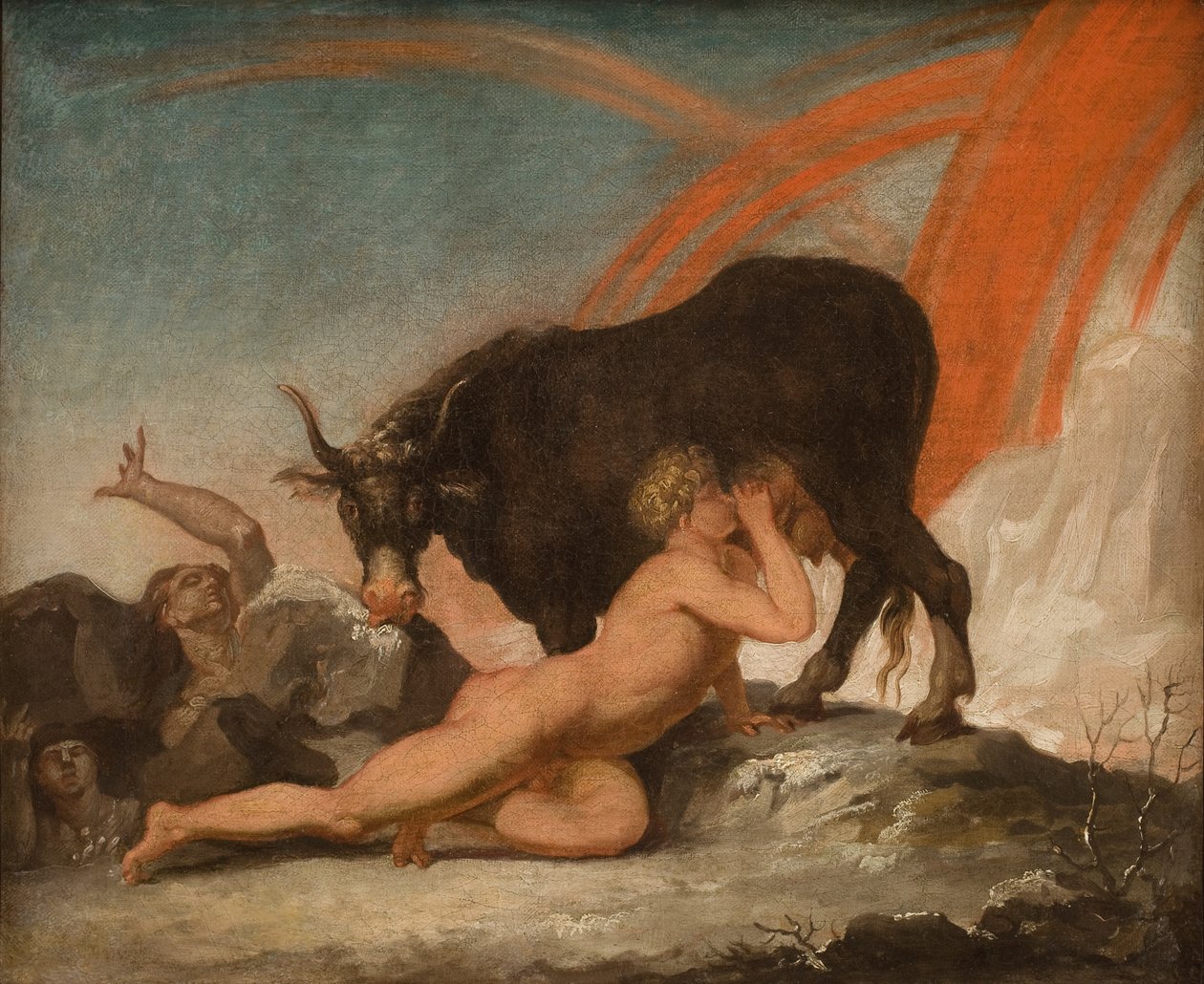 Ymir szoptatta a tehenet Audhumla alkotó: Nicolai Abildgaard