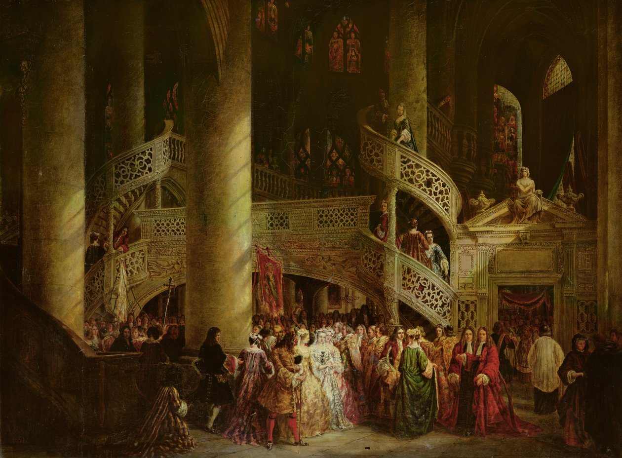 A Saint-Etienne du Mont templom belseje, The Rood-Screen, 1851 alkotó: Nicolas Alexandre Barbier
