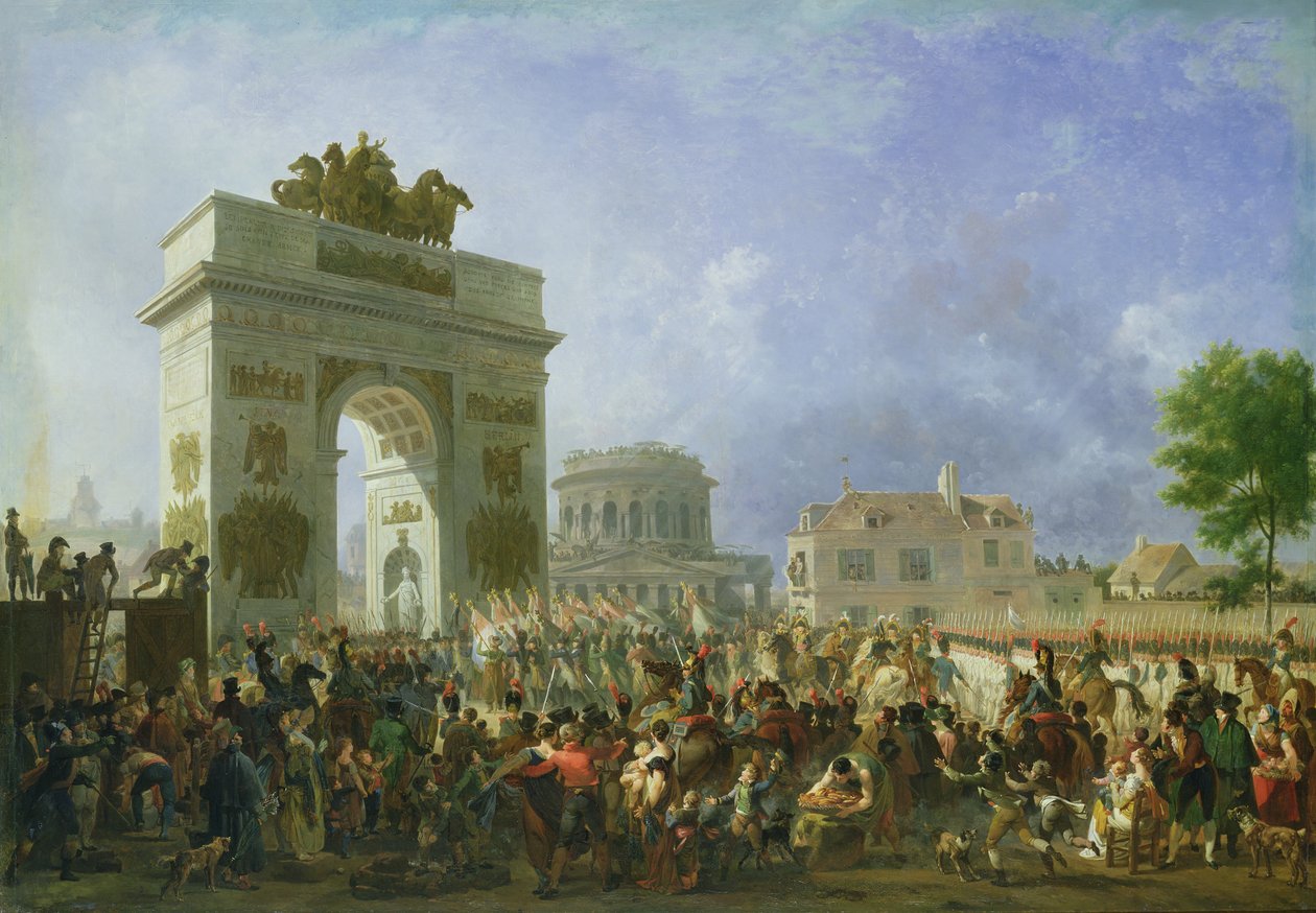 A császári gárda bevonulása Párizsba a Barriere de Pantinnál, 1807. november 25., 1810. alkotó: Nicolas Antoine Taunay