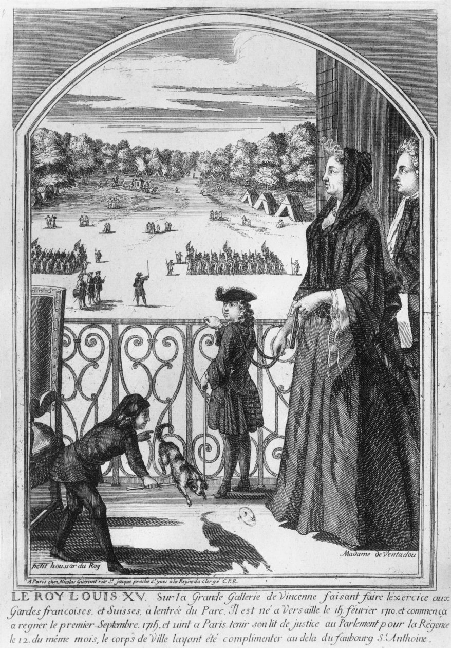XV. Lajos király (1710-74) és Madame de Ventadour Vincennesben, 1715-1616 körül alkotó: Nicolas Guerard