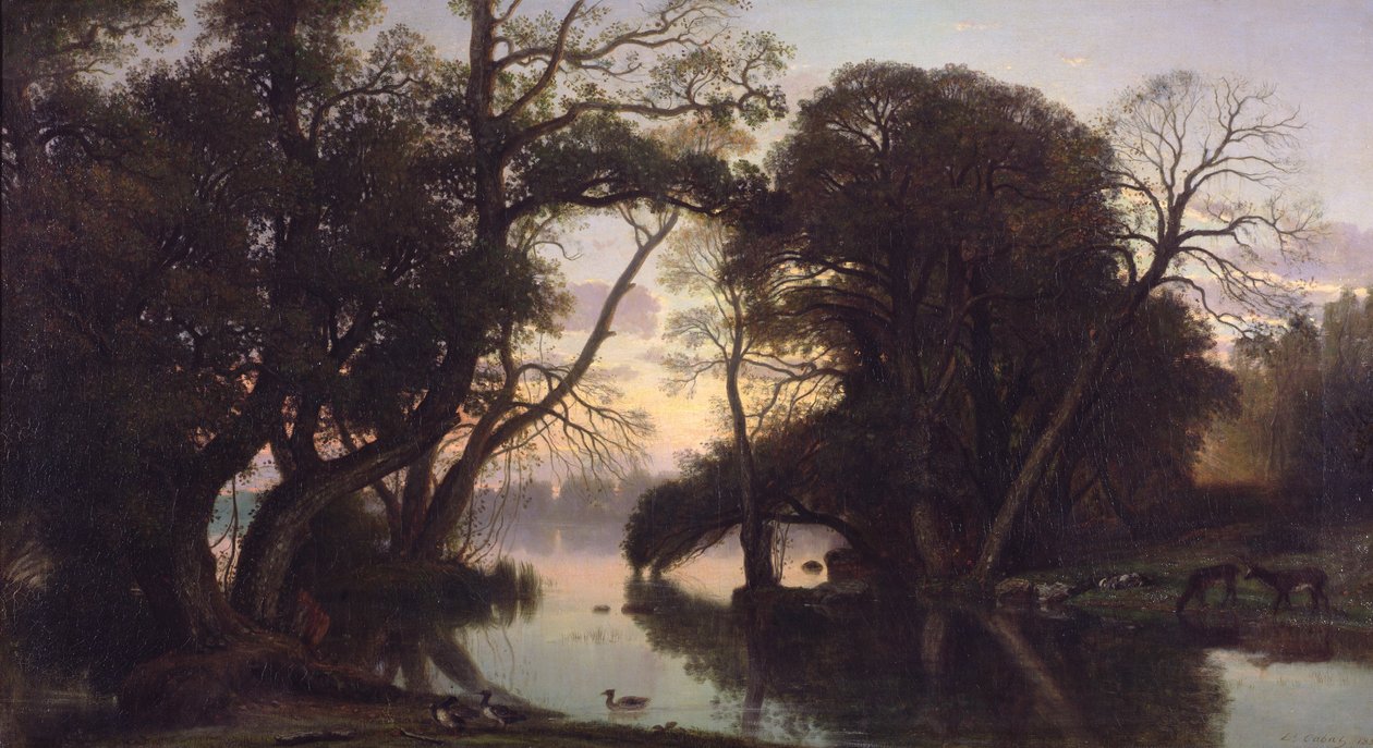 Egy őszi este, 1852 alkotó: Nicolas Louis Cabat