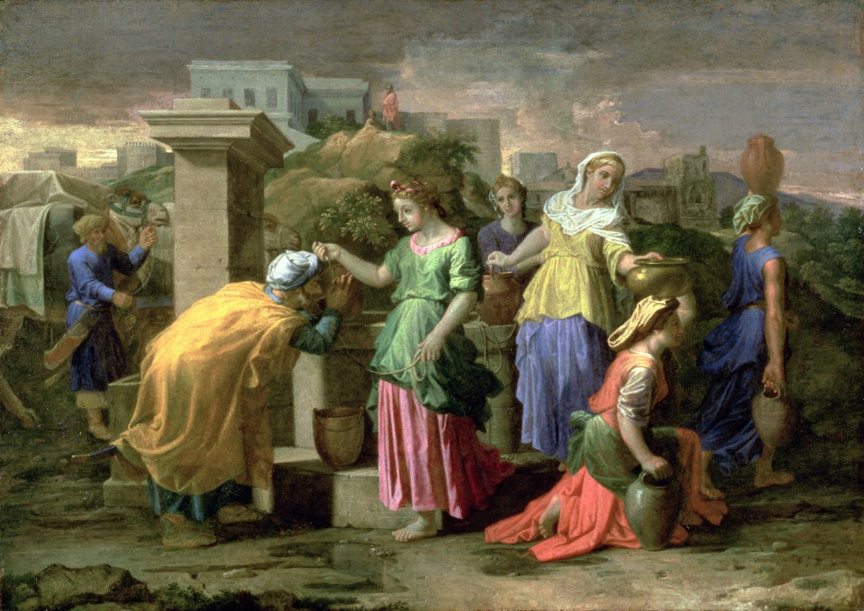 Eliezer és Rebecca a kútnál, 1660-65 körül alkotó: Nicolas Poussin